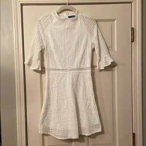 White Eyelet Dress —Size XS